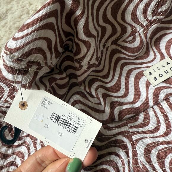 Billa Bong Swirl Bucket Hat Cotton Brown Retro Groovy NEW One Size - Picture 3 of 7